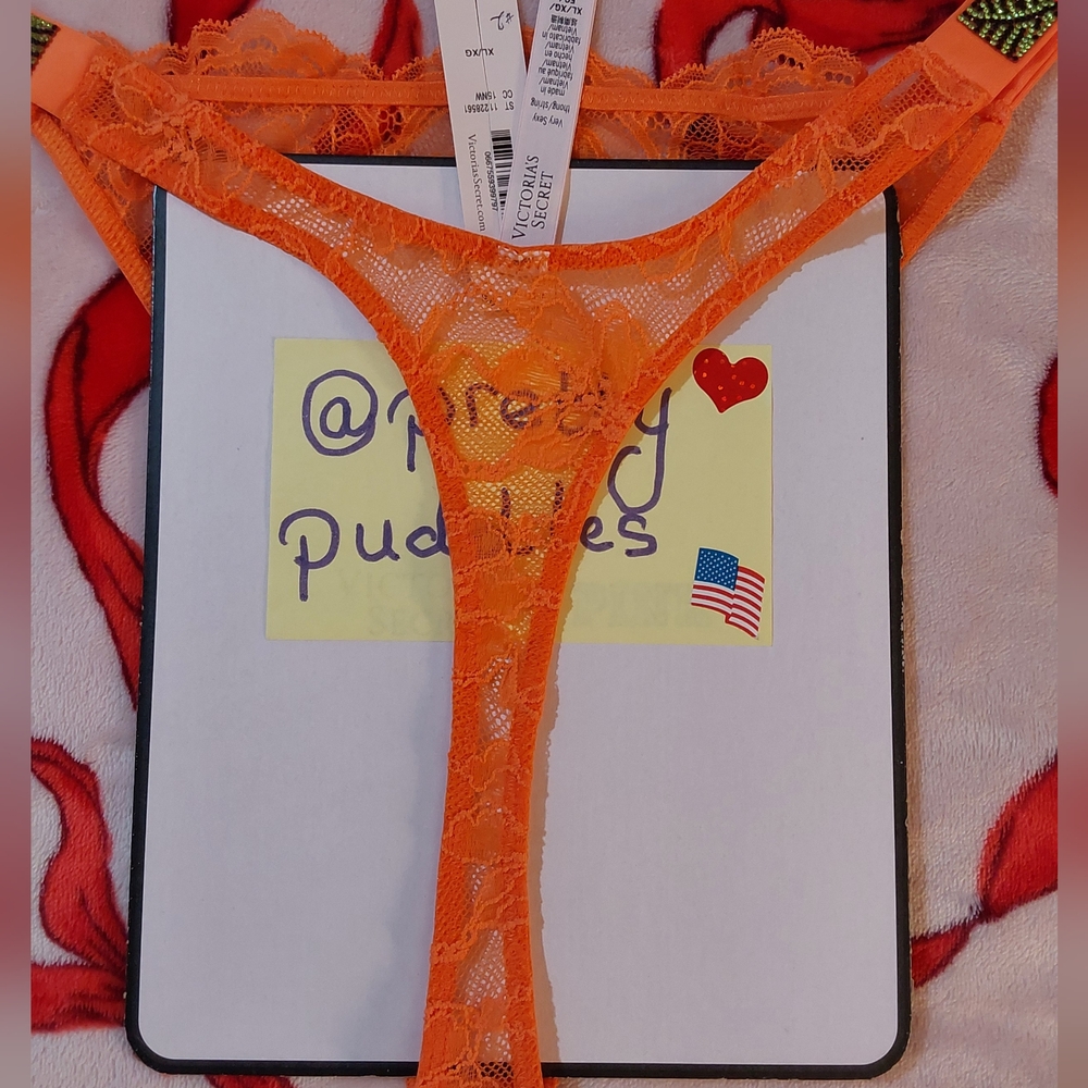 🌺 #2 VS Very Sexy Tropical Shine Strap Lace Thong Panty 🌺 - Picture 5 of 12